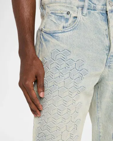 PURPLE Monogram Embossed Slim Straight Jeans | Thumbnail 5 PURPLE Monogram Embossed Slim Straight Jeans | Thumbnail 5