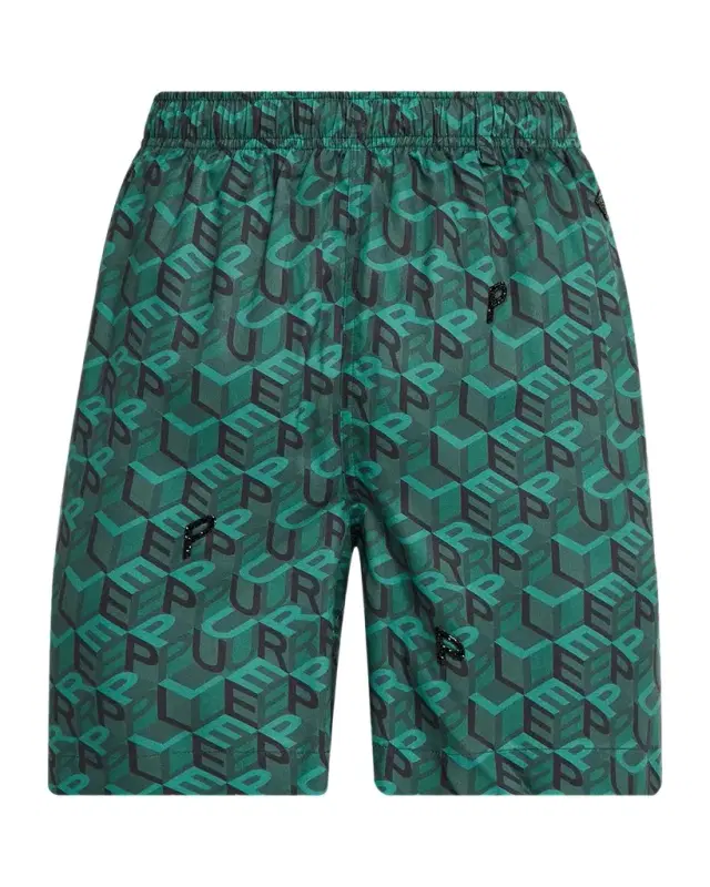 PURPLE Resort Monogram Elasticized Shorts