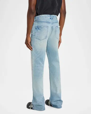 PURPLE Embellished Washed-Denim Bootcut Jeans | Thumbnail 3 PURPLE Embellished Washed-Denim Bootcut Jeans | Thumbnail 3