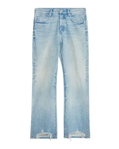 PURPLE Embellished Washed-Denim Bootcut Jeans | Thumbnail 1 PURPLE Embellished Washed-Denim Bootcut Jeans | Thumbnail 1