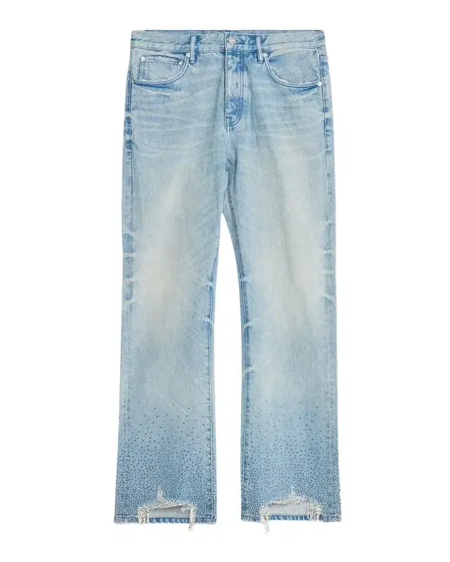 PURPLE Embellished Washed-Denim Bootcut Jeans