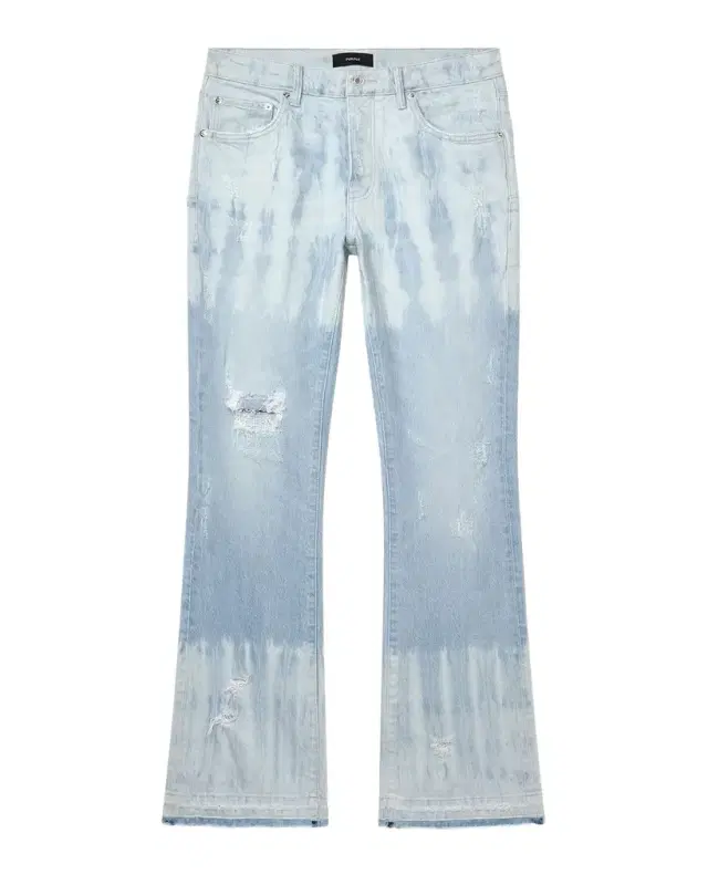 PURPLE Tie Dye Distressed Mid-Rise Flared Jeans
