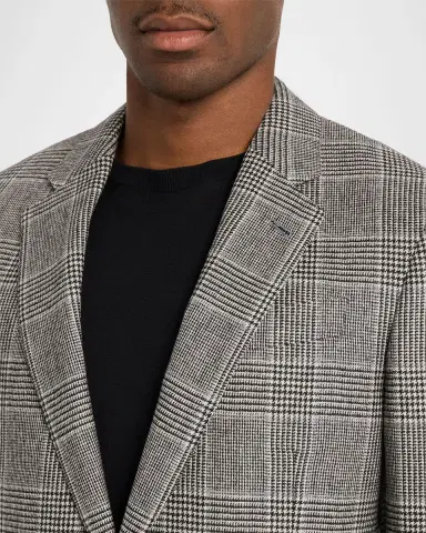 Giorgio Armani Men's Soft Glen Plaid Single-Breasted Sport Coat | Thumbnail 4 Giorgio Armani Men's Soft Glen Plaid Single-Breasted Sport Coat | Thumbnail 4