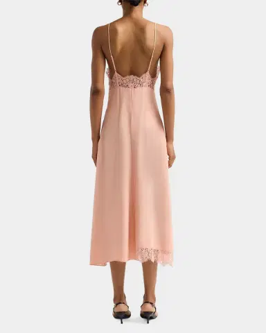 Stella McCartney Lace-Trim Silk V-Neck Midi Cami Dress | Thumbnail 4 Stella McCartney Lace-Trim Silk V-Neck Midi Cami Dress | Thumbnail 4