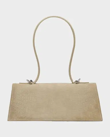 Alexander McQueen Jewelled Croc-Embossed Suede Top-Handle Bag | Thumbnail 3