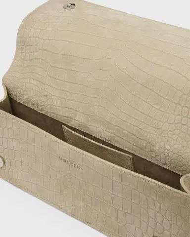 Alexander McQueen Jewelled Croc-Embossed Suede Top-Handle Bag | Thumbnail 4