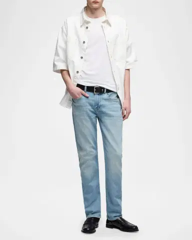 7 For All Mankind Men's The Straight Light-Wash Denim Jeans | Thumbnail 2