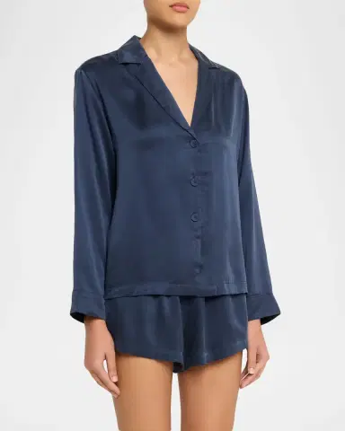 Lunya Washable Silk Button-Down Pajama Set | Thumbnail 4 Lunya Washable Silk Button-Down Pajama Set | Thumbnail 4