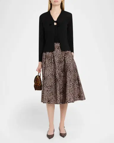 Kobi Halperin Violet Leopard Linen-Blend Midi Skirt | Thumbnail 2 Kobi Halperin Violet Leopard Linen-Blend Midi Skirt | Thumbnail 2
