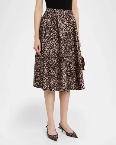 Kobi Halperin Violet Leopard Linen-Blend Midi Skirt | Thumbnail 4 Kobi Halperin Violet Leopard Linen-Blend Midi Skirt | Thumbnail 4