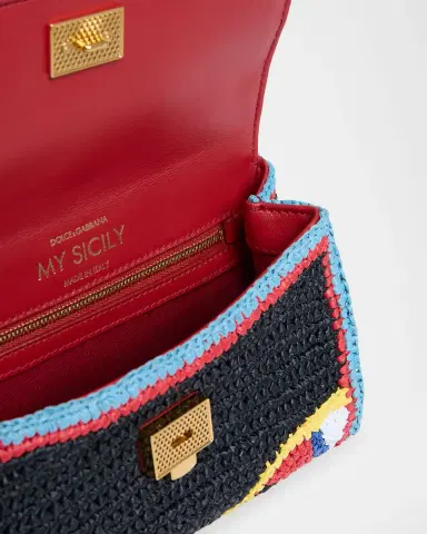 Dolce & Gabbana My Sicily Mini Floral Woven Crossbody Bag | Thumbnail 4 Dolce & Gabbana My Sicily Mini Floral Woven Crossbody Bag | Thumbnail 4