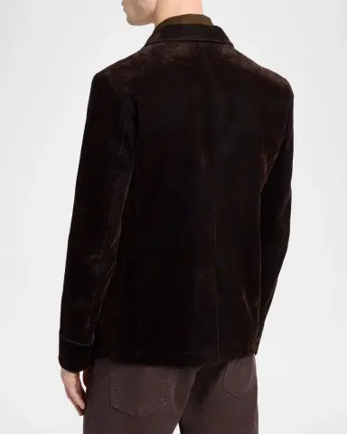 Tom Ford Men's Flocked Cotton Blend Patch Pocket Blazer | Thumbnail 3 Tom Ford Men's Flocked Cotton Blend Patch Pocket Blazer | Thumbnail 3