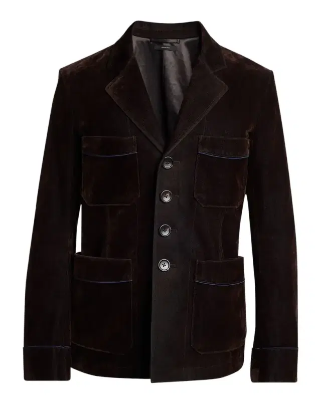 TOM FORD Men 's Flocked Cotton Blend Patch Pocket Blazer