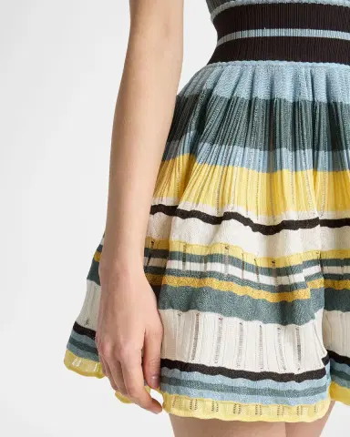Alaïa Sleeveless Striped Crinoline Knit Mini Dress | Thumbnail 4