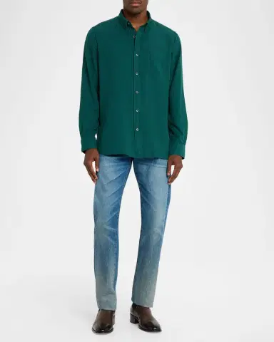 Tom Ford Men's Cotton and Cashmere Pocket Sport Shirt | Thumbnail 2