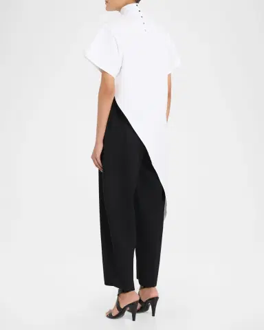 Alaïa Short-Sleeve Asymmetric Triangle T-Shirt | Thumbnail 2 Alaïa Short-Sleeve Asymmetric Triangle T-Shirt | Thumbnail 2