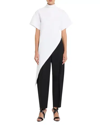 Alaïa Short-Sleeve Asymmetric Triangle T-Shirt | Thumbnail 1 Alaïa Short-Sleeve Asymmetric Triangle T-Shirt | Thumbnail 1