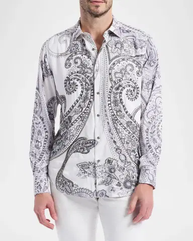 Robert Graham Men's Paisley Bead-Embellished Sport Shirt | Thumbnail 4 Robert Graham Men's Paisley Bead-Embellished Sport Shirt | Thumbnail 4