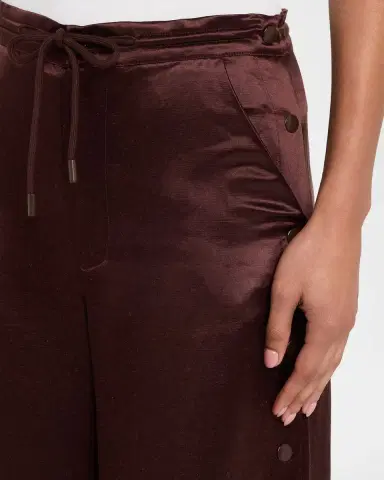 CYNTHIA ROWLEY Wide-Leg Snap Silk Pants | Thumbnail 5 CYNTHIA ROWLEY Wide-Leg Snap Silk Pants | Thumbnail 5
