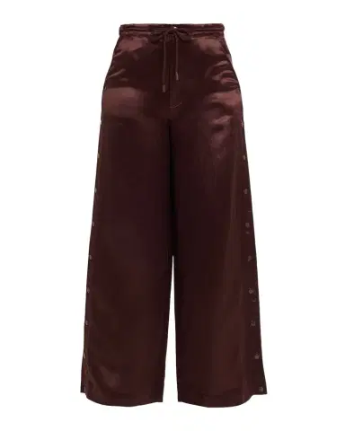 CYNTHIA ROWLEY Wide-Leg Snap Silk Pants | Thumbnail 1 CYNTHIA ROWLEY Wide-Leg Snap Silk Pants | Thumbnail 1