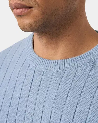 Eton Men's Structured Cotton Rib-Knit Crewneck Sweater | Thumbnail 4 Eton Men's Structured Cotton Rib-Knit Crewneck Sweater | Thumbnail 4