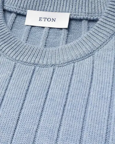 Eton Men's Structured Cotton Rib-Knit Crewneck Sweater | Thumbnail 5 Eton Men's Structured Cotton Rib-Knit Crewneck Sweater | Thumbnail 5