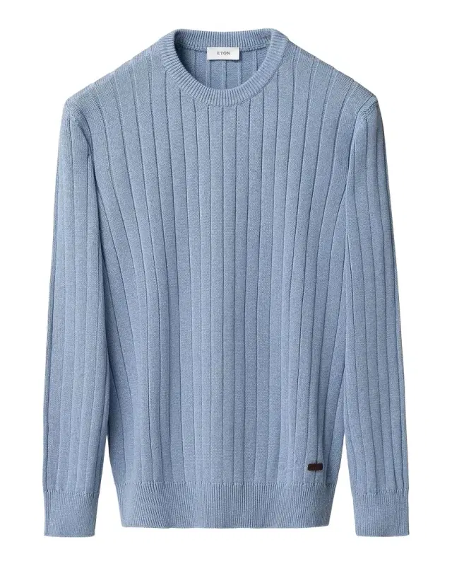 Men 's Structured Cotton Rib-Knit Crewneck Sweater