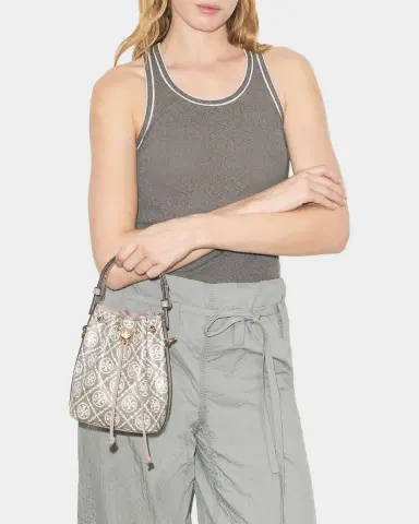 Tory Burch T Monogram Coated Canvas Mini Bucket Bag | Thumbnail 2 Tory Burch T Monogram Coated Canvas Mini Bucket Bag | Thumbnail 2