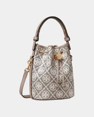 Tory Burch T Monogram Coated Canvas Mini Bucket Bag | Thumbnail 3 Tory Burch T Monogram Coated Canvas Mini Bucket Bag | Thumbnail 3