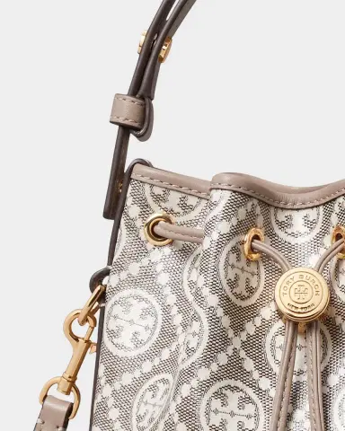Tory Burch T Monogram Coated Canvas Mini Bucket Bag | Thumbnail 6 Tory Burch T Monogram Coated Canvas Mini Bucket Bag | Thumbnail 6