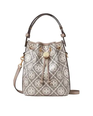 Tory Burch T Monogram Coated Canvas Mini Bucket Bag | Thumbnail 1 Tory Burch T Monogram Coated Canvas Mini Bucket Bag | Thumbnail 1