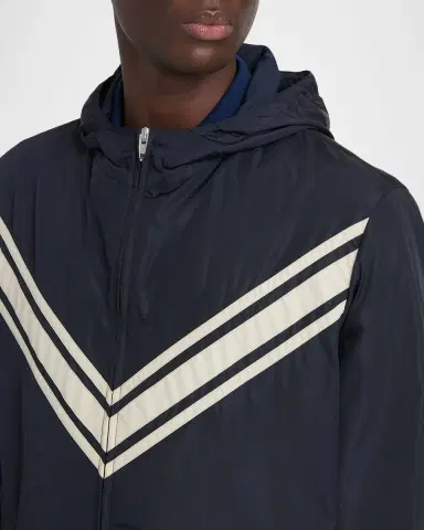 Valentino Garavani Men's Nylon Inlaid V Hooded Jacket | Thumbnail 4 Valentino Garavani Men's Nylon Inlaid V Hooded Jacket | Thumbnail 4