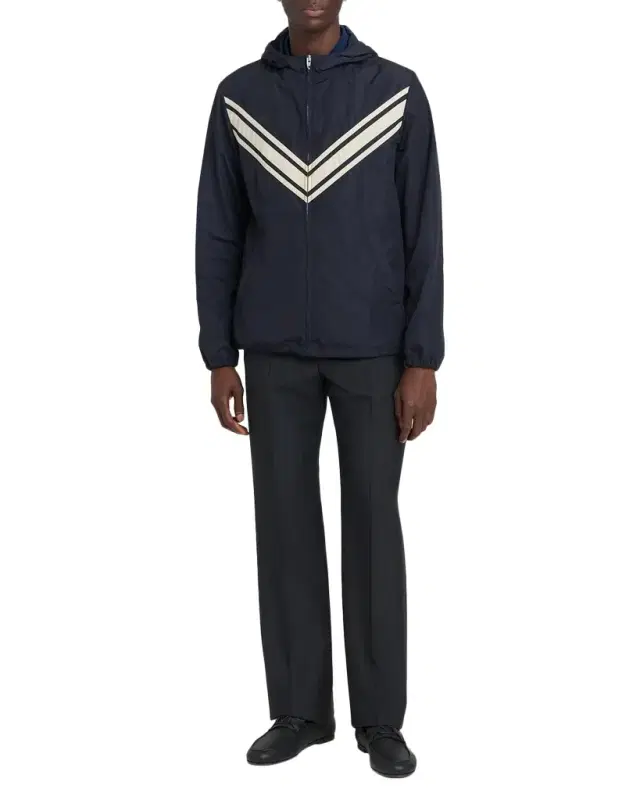 Men 's Nylon Inlaid V Hooded Jacket