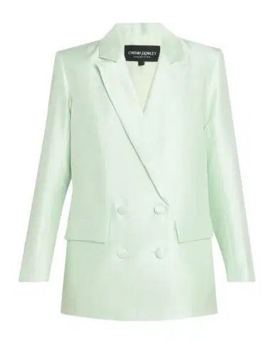 CYNTHIA ROWLEY Double-Breasted Silk-Wool Jacket | Thumbnail 1 CYNTHIA ROWLEY Double-Breasted Silk-Wool Jacket | Thumbnail 1