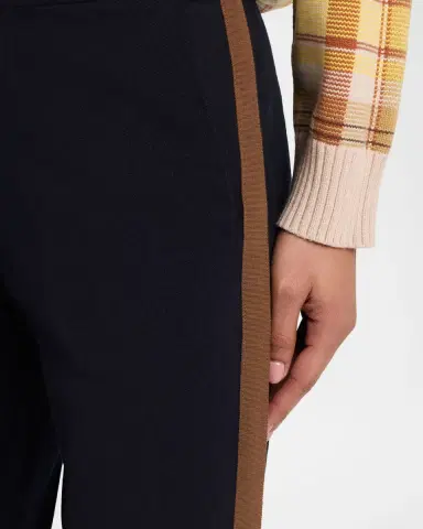 CYNTHIA ROWLEY Grosgrain-Trim Cotton Flare Pants | Thumbnail 5 CYNTHIA ROWLEY Grosgrain-Trim Cotton Flare Pants | Thumbnail 5