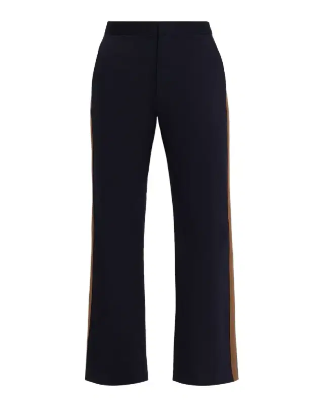 Cynthia Rowley Grosgrain-Trim Cotton Flare Pants