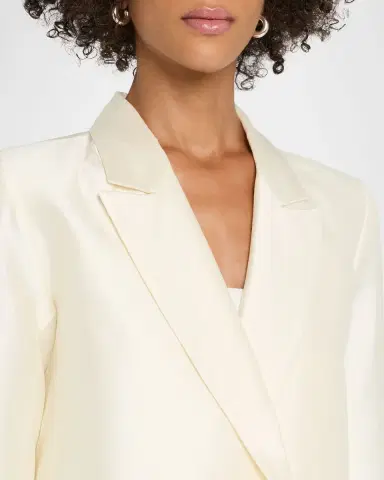 CYNTHIA ROWLEY Double-Breasted Silk-Wool Jacket | Thumbnail 5 CYNTHIA ROWLEY Double-Breasted Silk-Wool Jacket | Thumbnail 5