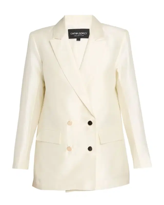 Cynthia Rowley Double-Breasted Silk-Wool Jacket