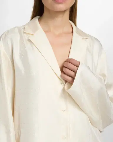 Toteme Monogram Silk Pj Top | Thumbnail 4
