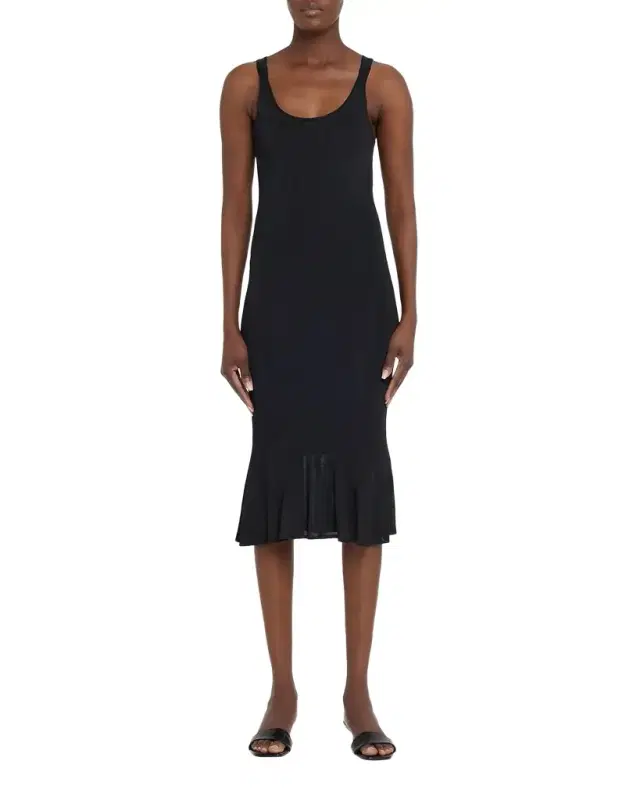 Toteme Fluted Hem Sleeveless Midi Dress