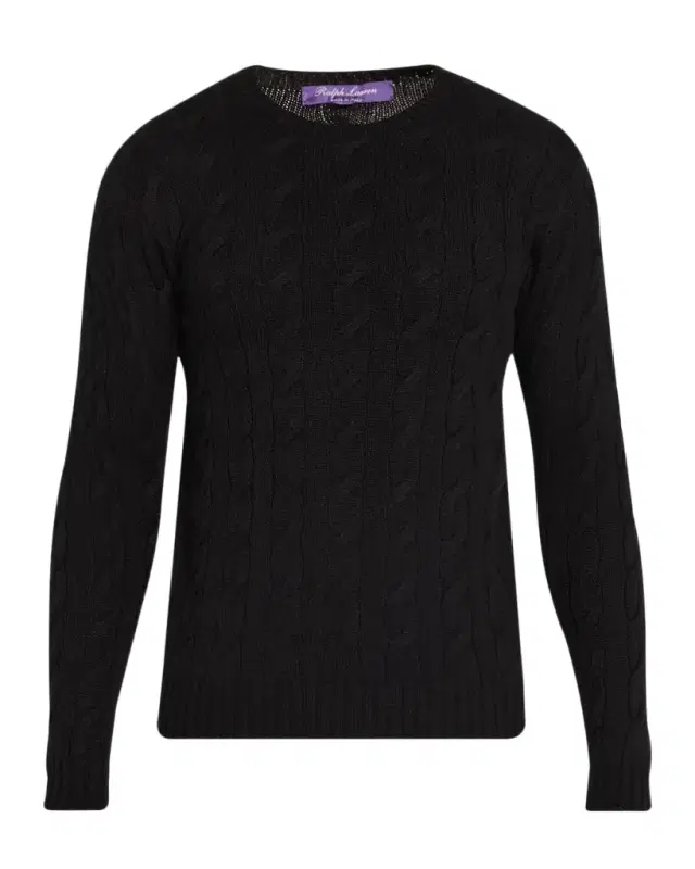 Ralph Lauren Purple Label Men 's Cashmere Cable Crewneck Sweater