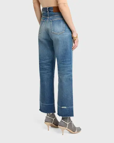 Chloé Mid-Rise Straight-Leg Raw-Hem Ankle Jeans | Thumbnail 2