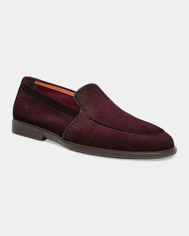 Santoni Men's Malibu Suede Apron-Toe Loafers | Thumbnail 6 Santoni Men's Malibu Suede Apron-Toe Loafers | Thumbnail 6