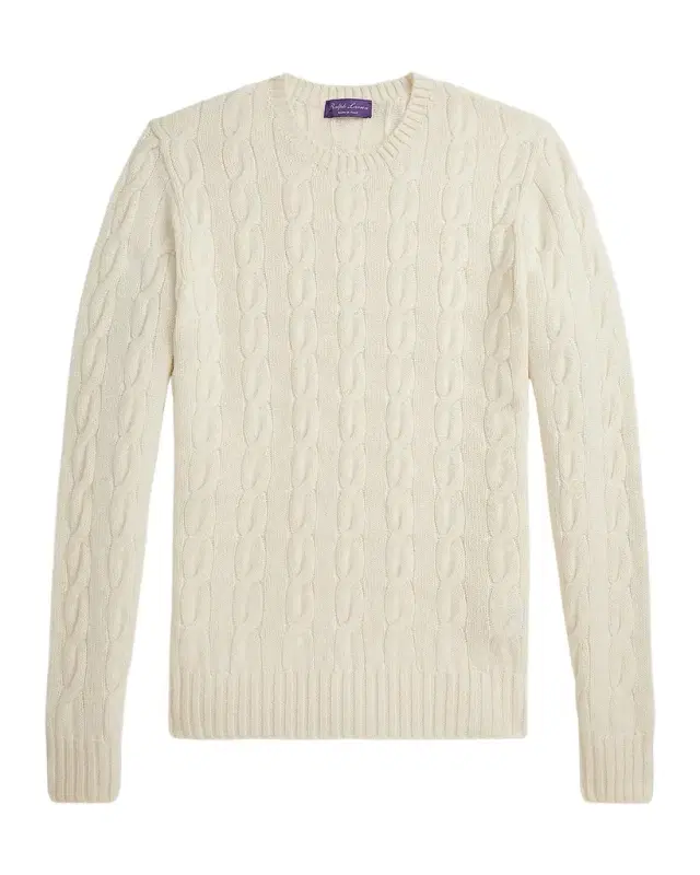 Men 's Cashmere Cable Crewneck Sweater