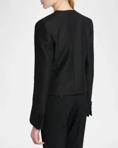 Tom Ford Contrast Silk-Lapel Open Jacket | Thumbnail 3 Tom Ford Contrast Silk-Lapel Open Jacket | Thumbnail 3