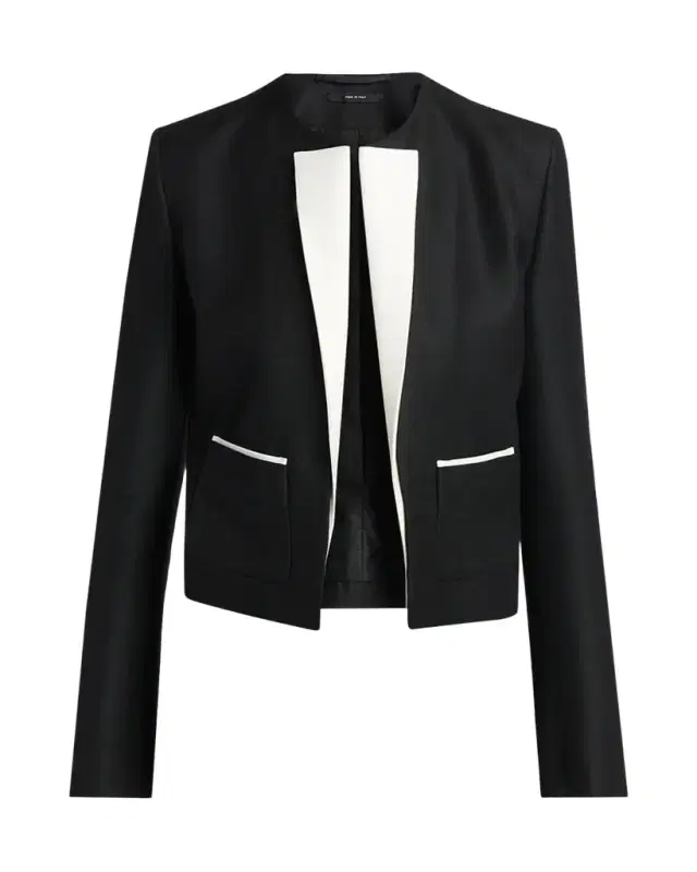 TOM FORD Contrast Silk-Lapel Open Jacket