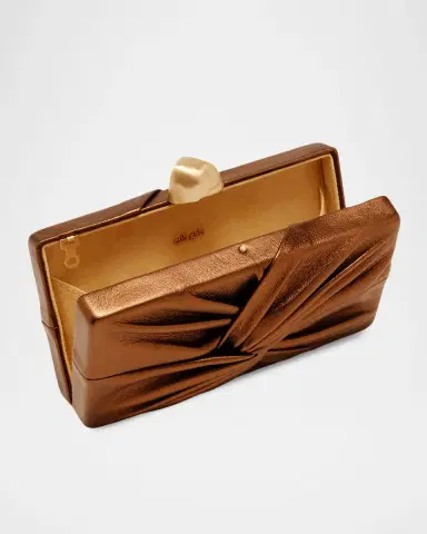 Cult Gaia Lisse Twisted Metallic Leather Clutch Bag | Thumbnail 3 Cult Gaia Lisse Twisted Metallic Leather Clutch Bag | Thumbnail 3
