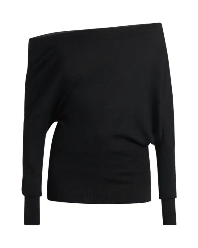 TOM FORD Wool-Silk Asymmetric Off-Shoulder Sweater