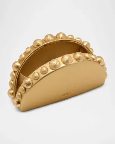 Cult Gaia Gili Crescent Metallic Leather Clutch BAg | Thumbnail 3 Cult Gaia Gili Crescent Metallic Leather Clutch BAg | Thumbnail 3