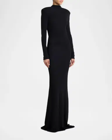 Tom Ford Mock-Neck Strong-Shoulder Cutout Gown | Thumbnail 4 Tom Ford Mock-Neck Strong-Shoulder Cutout Gown | Thumbnail 4